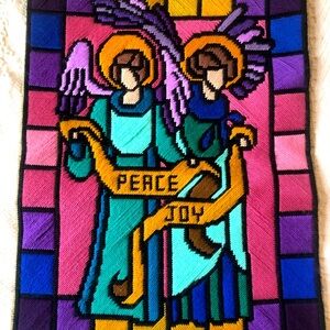 Beautiful Vibrant Handstitched Christmas Tapestry - 14x18